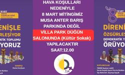 Van’da 8 Mart mitinginin adresi değişti