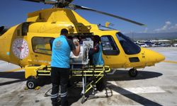 Iğdır'da beyin kanaması geçiren yenidoğan bebeğe hava ambulansıyla nakil