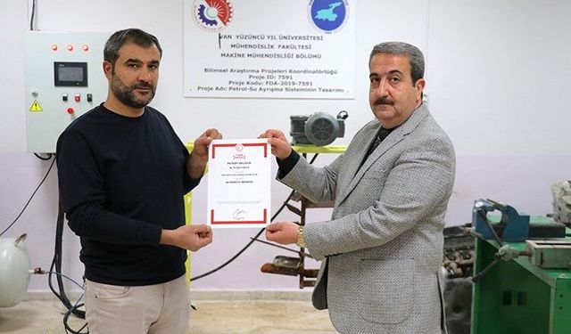 Van'da petrol-su karışımını düşük enerjiyle ayrıştıran sistemin patenti alındı
