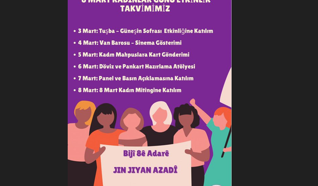 ÖHD Van Kadın Komisyonu 8 Mart etkinlik takvimini açıkladı