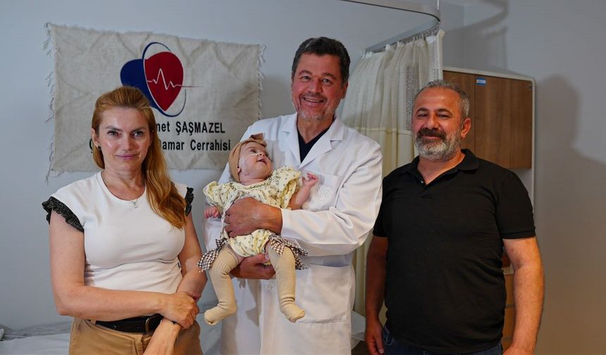 Anne karnında kalp hastalığı teşhis edilen Elif bebek uygulanan tedaviyle sağlığına kavuştu