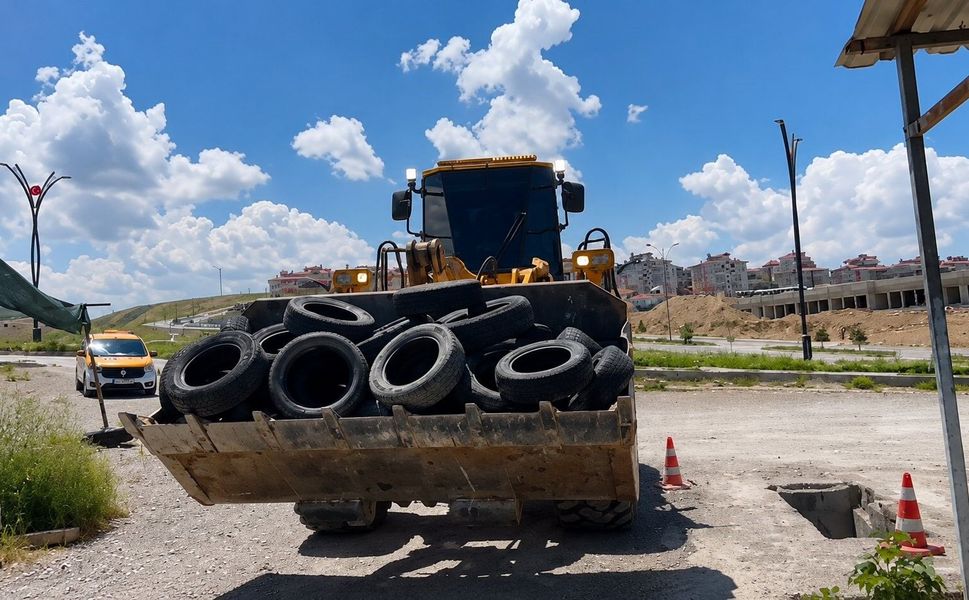 Edremit Belediyesi atık lastikleri geri dönüşüme kazandırıyor