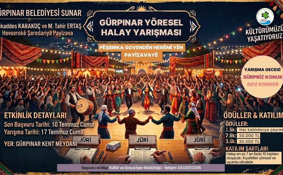 Gürpınar'da ödüllü halay yarışması düzenlenecek