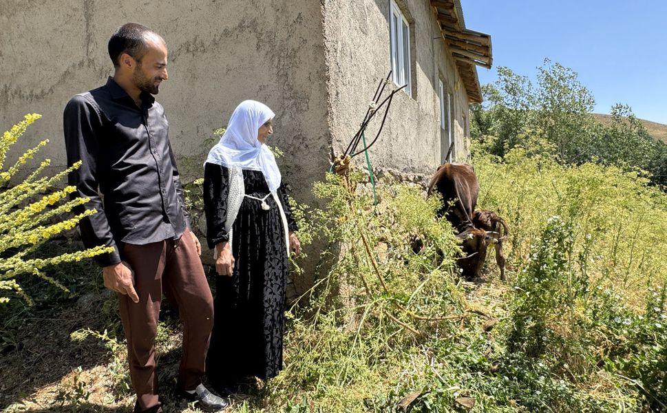 Yüksekova'da ineği telef olan 7 çocuk annesine devlet ve hayırseverlerden destek