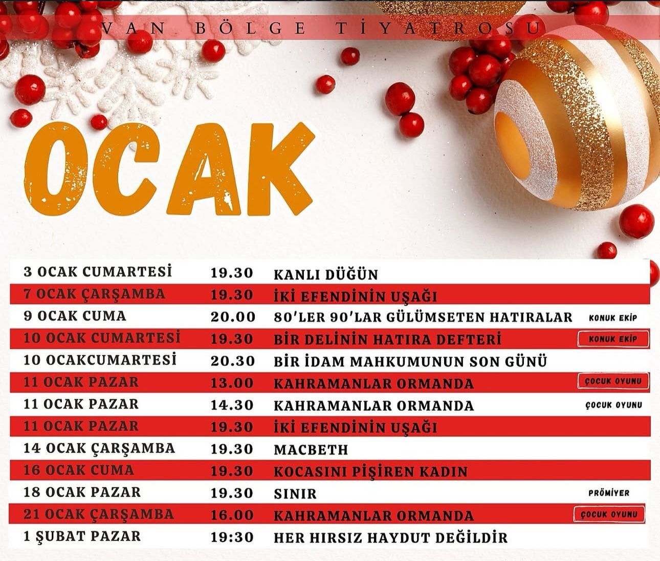 Bölge Ti̇yatrosu Ocak Ayi Program