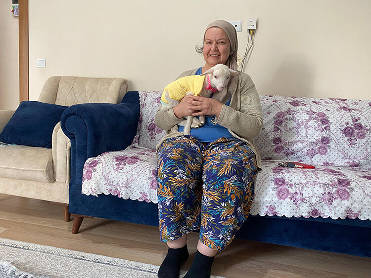 Doğan Kuzuyu Annesi Reddetti, Sahibi Bebek Gibi Bakıyor (2)