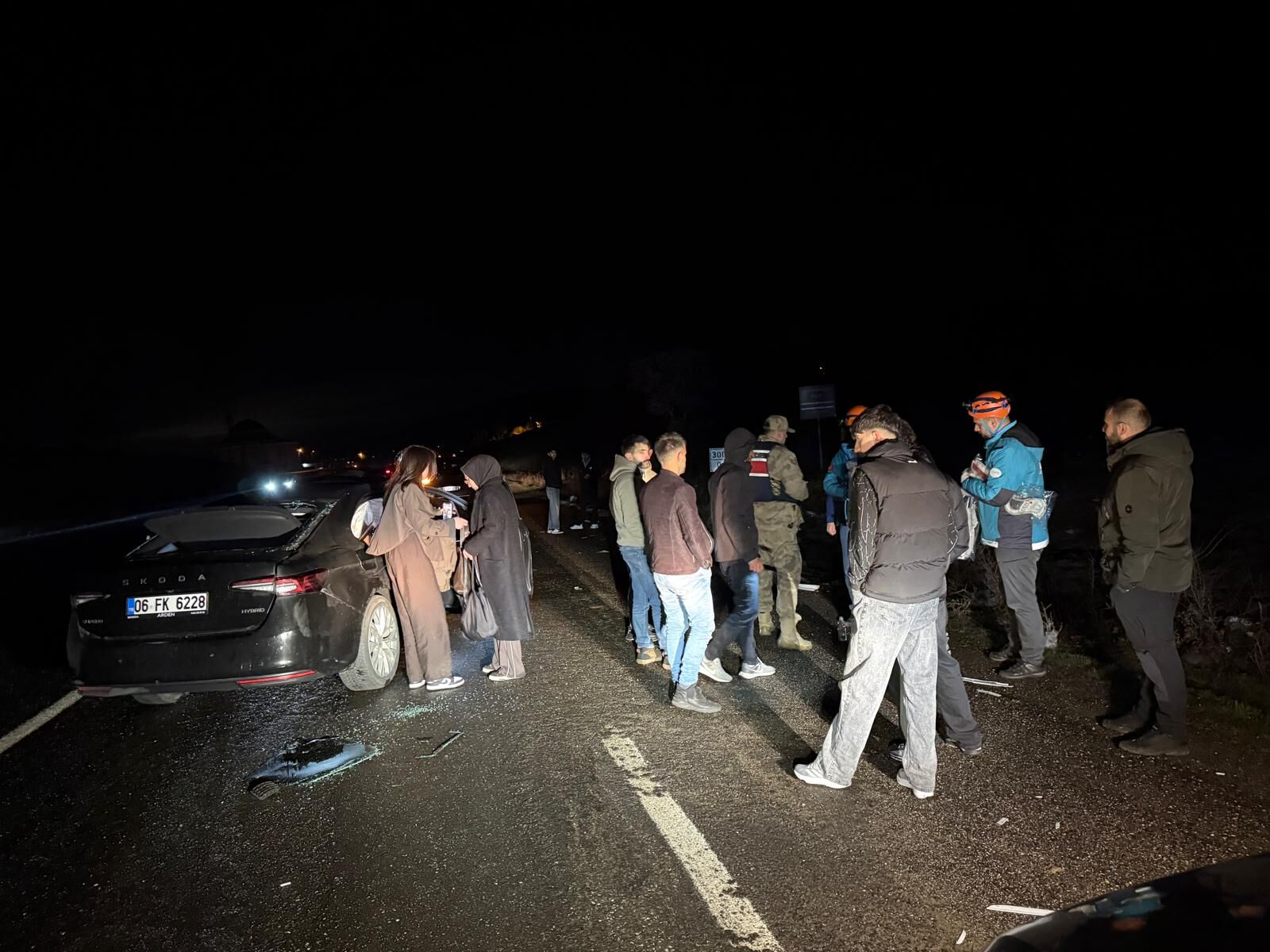 Bingöl Solhan Kara Yolunda Yola Çıkan Ata Çarpan Otomobildeki 4 Kişi Yaralandı, Hayvan Olay Yerinde Öldü (1)