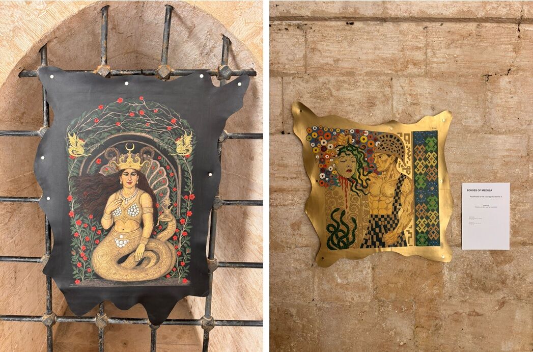 Mardin’de Açılan Sergide Sanatçı Bilge Yıldız, Hayvan Derisi Üzerine Dövme Tekniğiyle Işlediği Anadolu Motifleri Ve Mitolojik Figürleri Sanatseverlerle Buluşturdu (1)