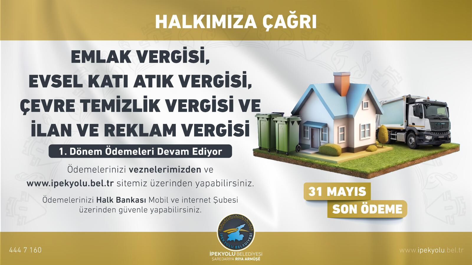 Van'da İpekyolu Belediyesi, Emlak Vergisi, Evsel Katı Atık Vergisi, Çevre Temizlik Vergisi
