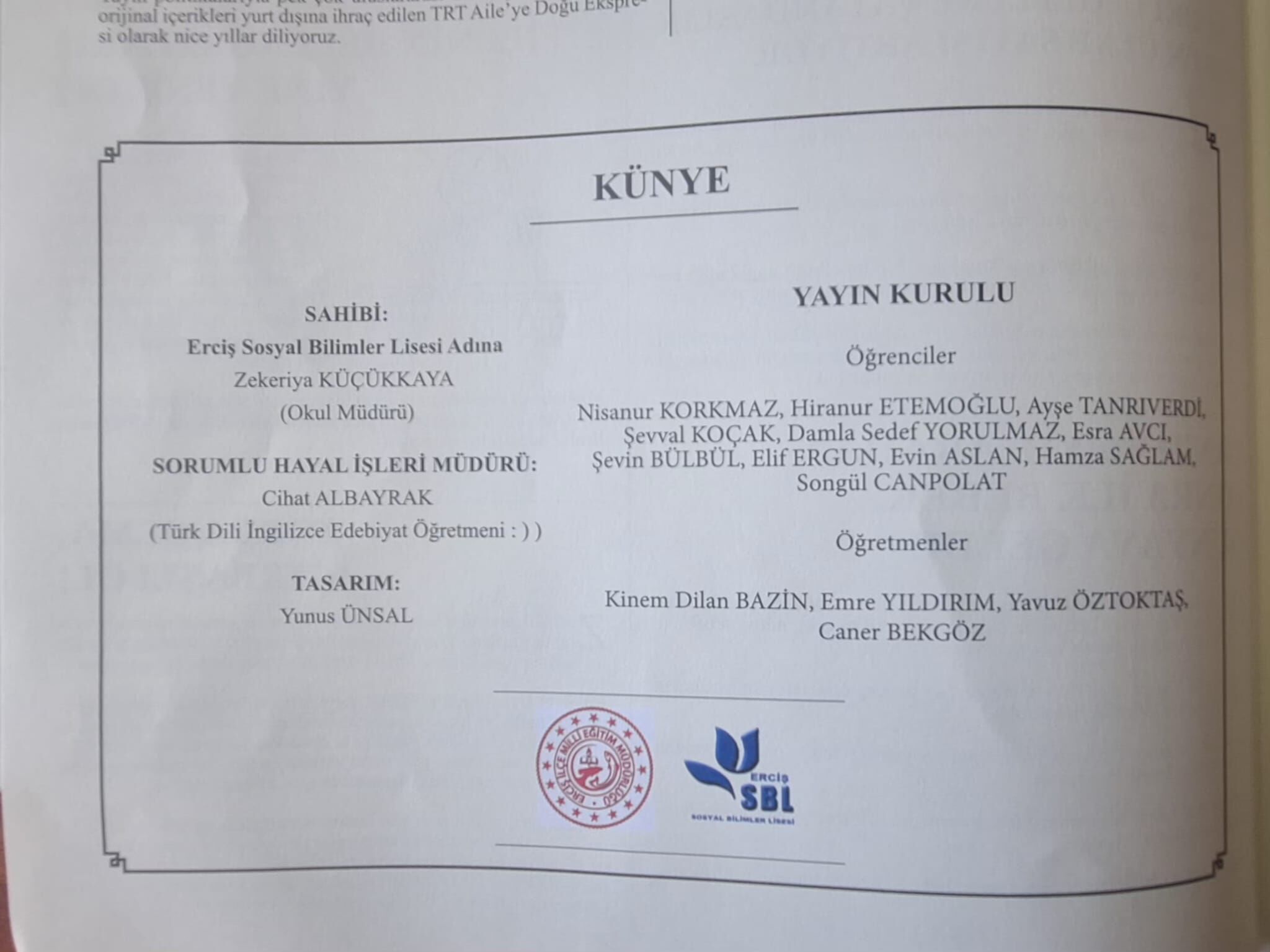 Erciş Sosyal Bilimler Lisesi Öğrencileri, 2054–2055 Yıllarını Hayal Ederek Hazırladıkları “Doğu Ekspresi Gazetesi” Ile Van’da Düzenlenen Yarışmada Il Birincisi Oldu. (6)